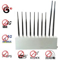 10 Antenna 3G 4G GPS Lojack Wifi 315Mhz 433Mhz All Signal Blocker Jamming Everything