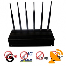 12W 6 Antenna 4G Wimax 3g Mobile Phone + GPS + Wifi 2.4G Signal Blocker