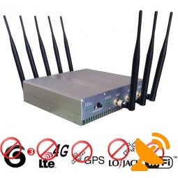 15W High Power 4G lte + GPS + Lojack + Wifi Signal Jammer 50 Meters