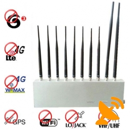 10 Antenna 3G 4G GPS Lojack Wifi VHF UHF All Signal Jammer Blocking Everything