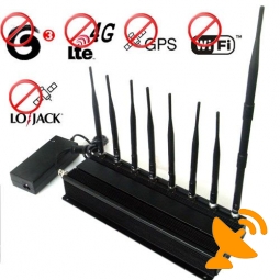 8 Antennas 4G lte + 3G + GPS + Lojack + Wifi Signal Scrambler 60 Meters