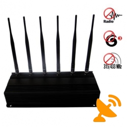 High Power RC Jammer(315MHz/433MHz) + 3G Mobile Phone Jammer 60 Meters