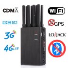 Portable 8 Bands Portable Cell Phone Jammers 2G 3G 4G LTE Wimax 5G Evolution WIFI GPS