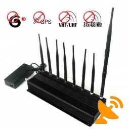 3G CDMA GSM DCS PCS GPS VHF UHF 315Mhz 433Mhz Signal Jammer