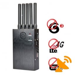 Portable 4G lte 3G + Wifi 2.4G Cell Phone Jammer with Cooling Fan