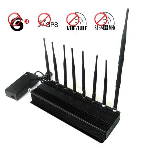 3G CDMA GSM DCS PCS GPS VHF UHF 315Mhz 433Mhz Signal Jammer